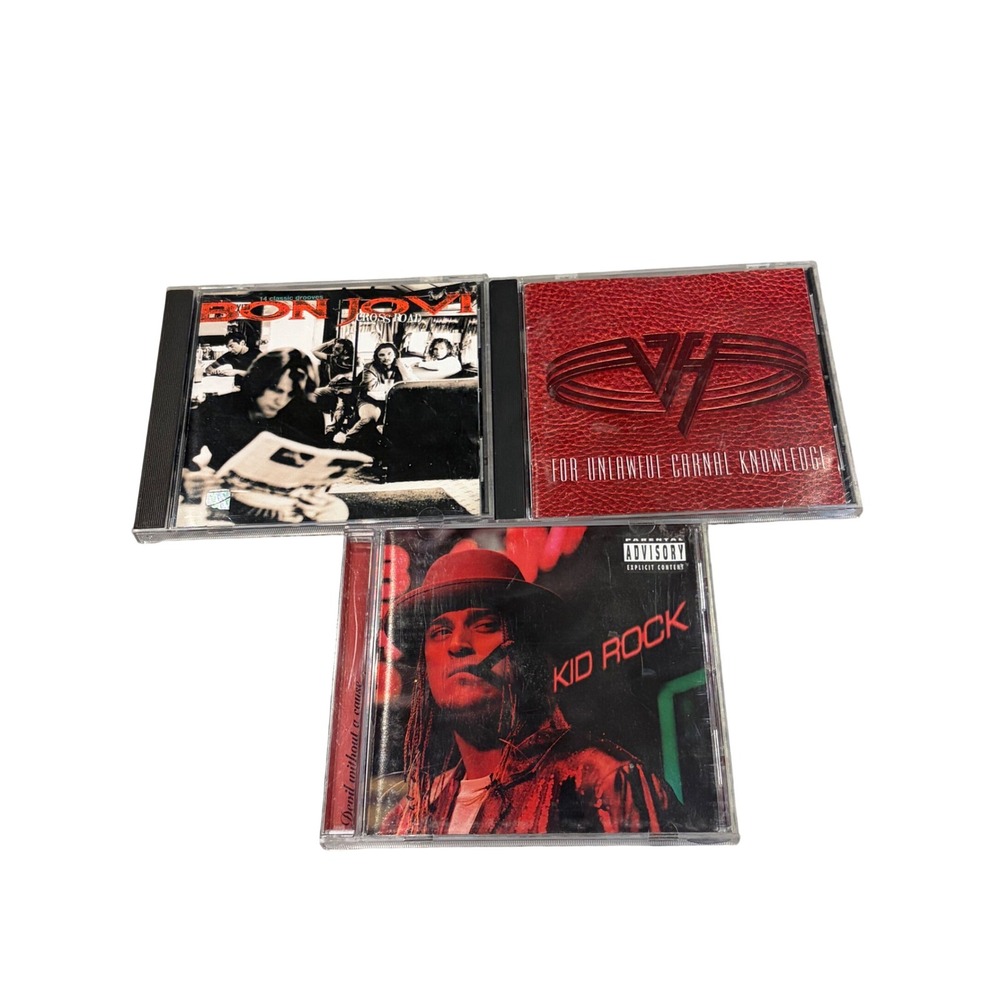 Bon Jovi Cross Road Van Halen F.U.C.K. Kid Rock Devil Without a Cause 3 CD Lot